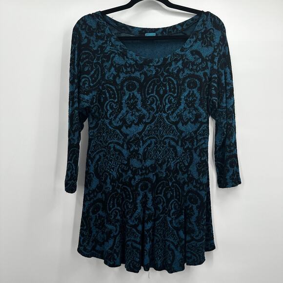 Tianello Sochi Tunic Womens Medium Velvet Pattern Long Sleeve Made in USA - Picture 1 of 9